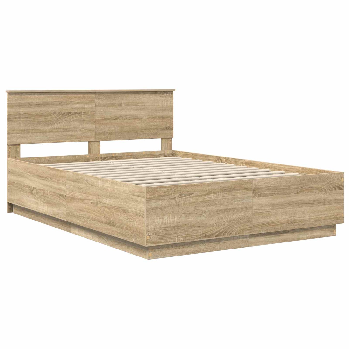 Bed Frame Sonoma Oak 140 x 200 cm Engineered Wood