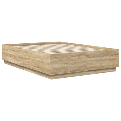 Bed Frame Sonoma Oak 140 x 200 cm Engineered Wood