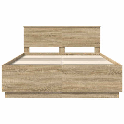Bed Frame Sonoma Oak 140 x 200 cm Engineered Wood