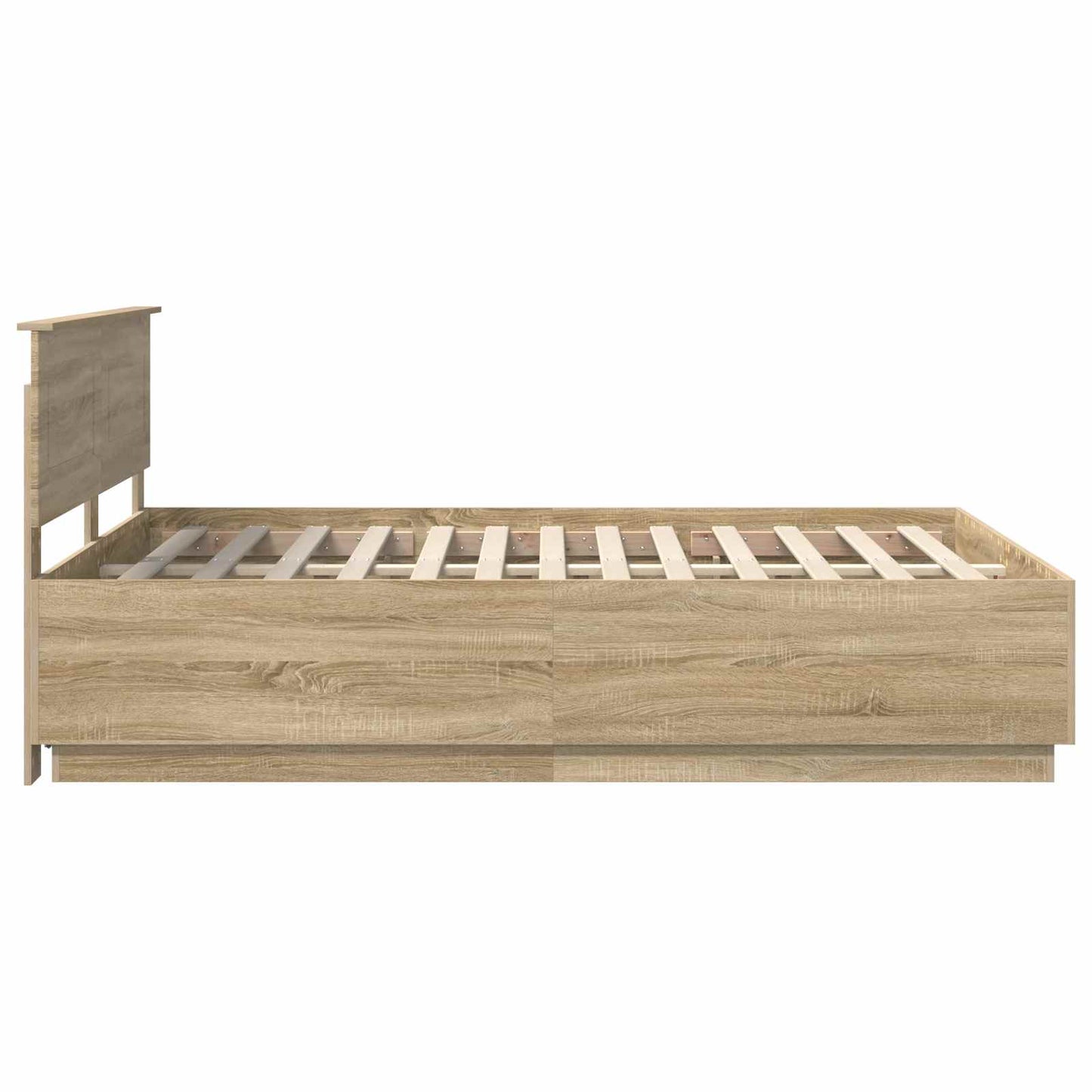 Bed Frame Sonoma Oak 140 x 200 cm Engineered Wood