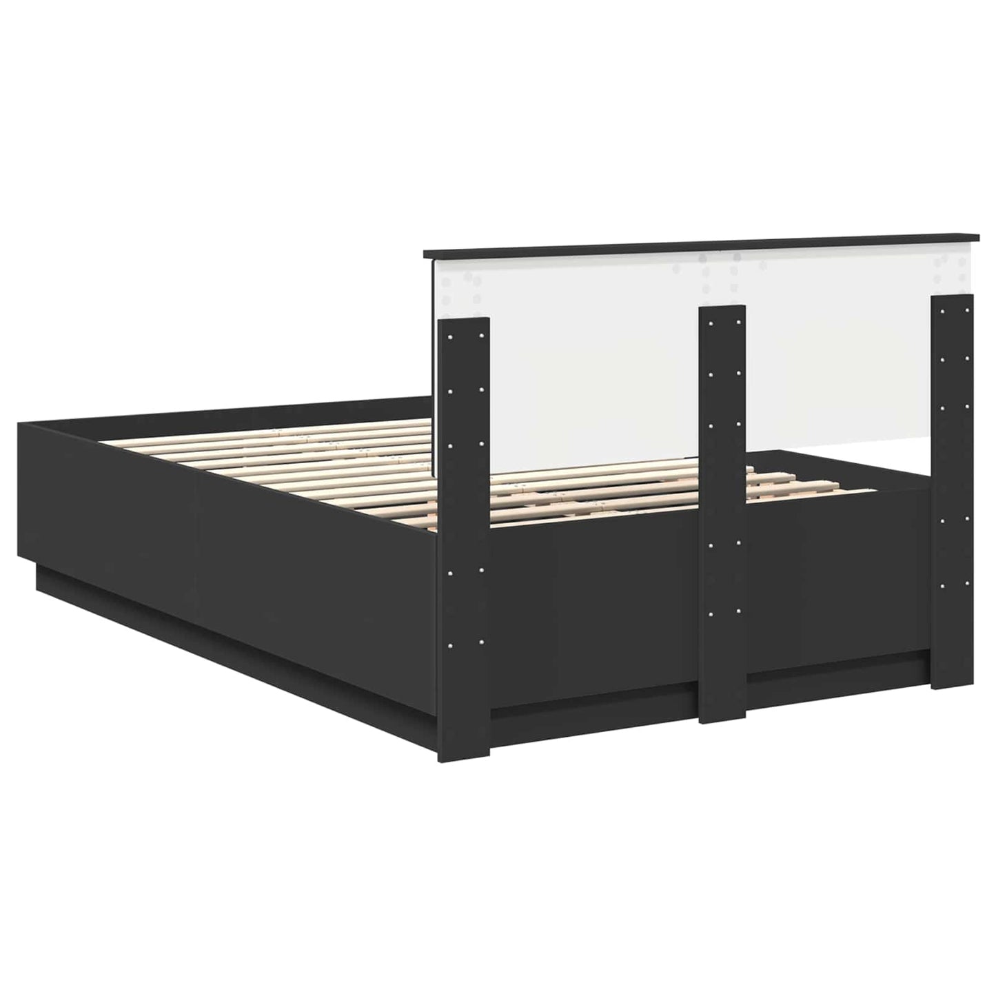 Bed Frame with Headboard Black 120 x 190 cm Engineered Wood