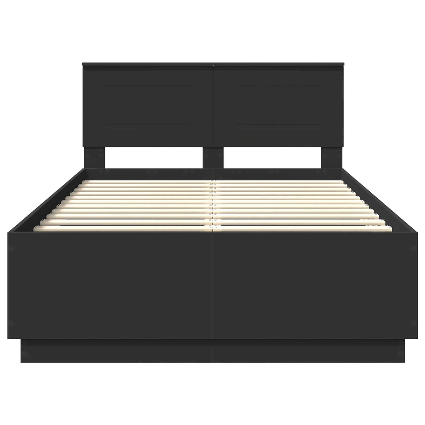 Bed Frame with Headboard Black 120 x 190 cm Engineered Wood