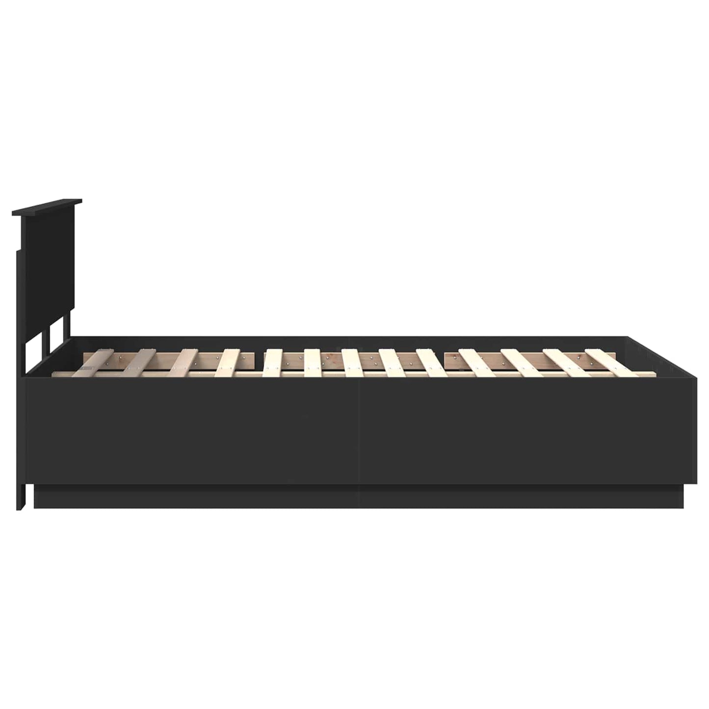 Bed Frame with Headboard Black 120 x 190 cm Engineered Wood