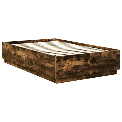 Bed Frame Smoked Oak 120 x 190 cm Engineered Wood
