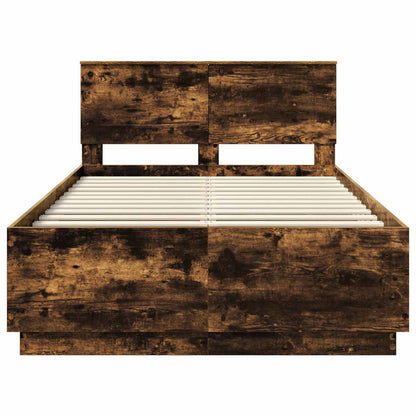 Bed Frame Smoked Oak 120 x 190 cm Engineered Wood
