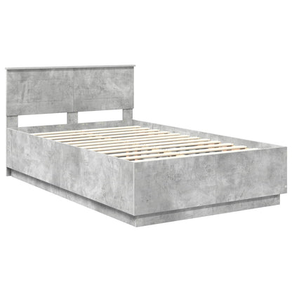 Bed Frame Concrete Grey 120 x 200 cm Engineered Wood