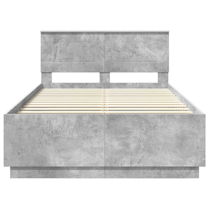 Bed Frame Concrete Grey 120 x 200 cm Engineered Wood