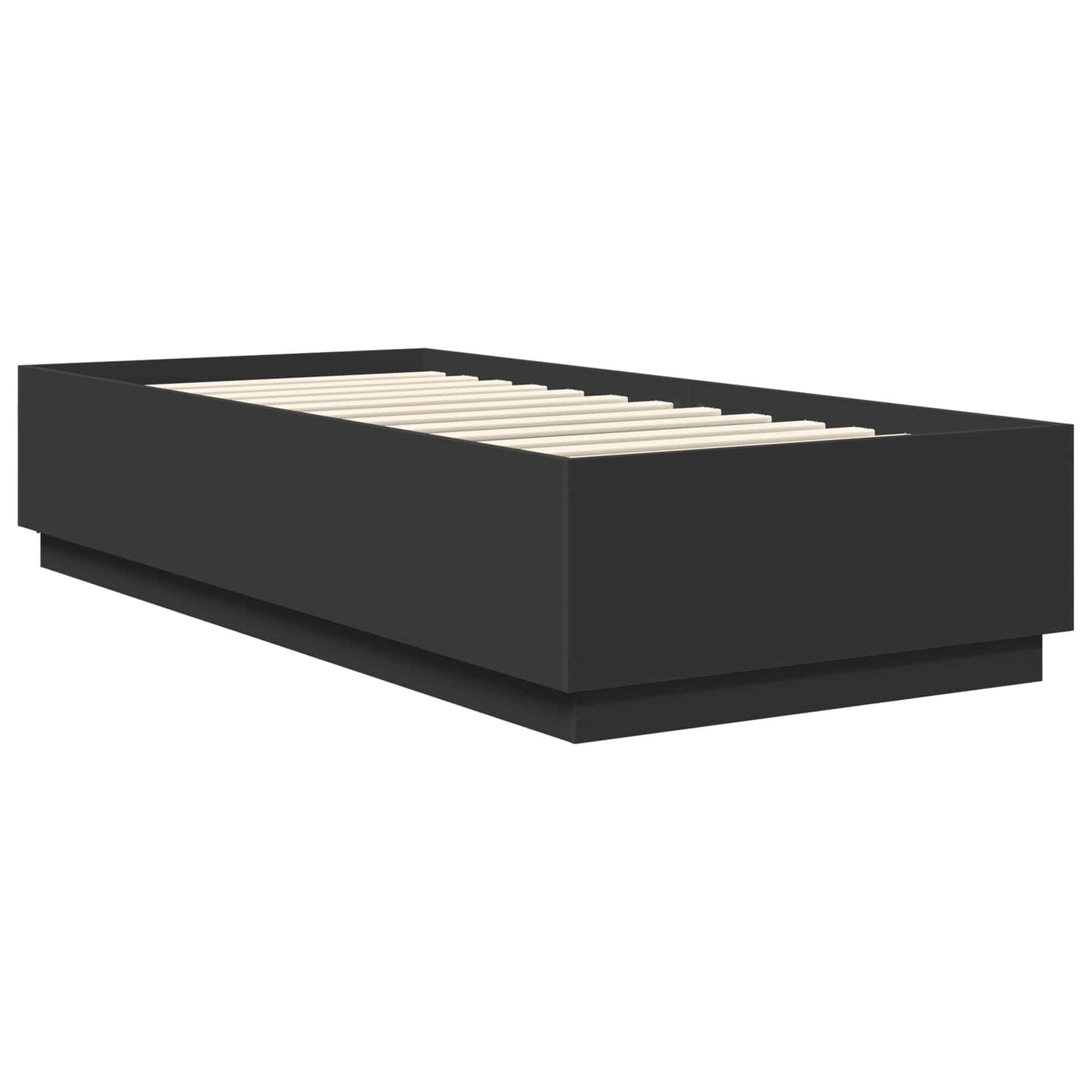 Bed Frame with Headboard Black 90 x 190 cm Engineered Wood