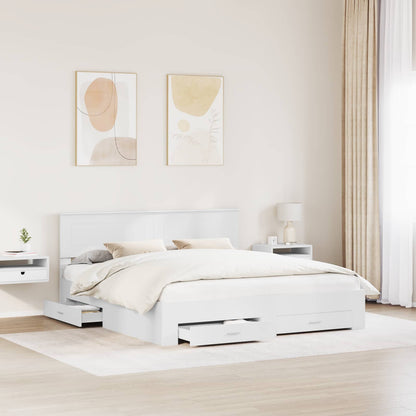Bed Frame with Headboard White 180 x 200 cm Engineered Wood