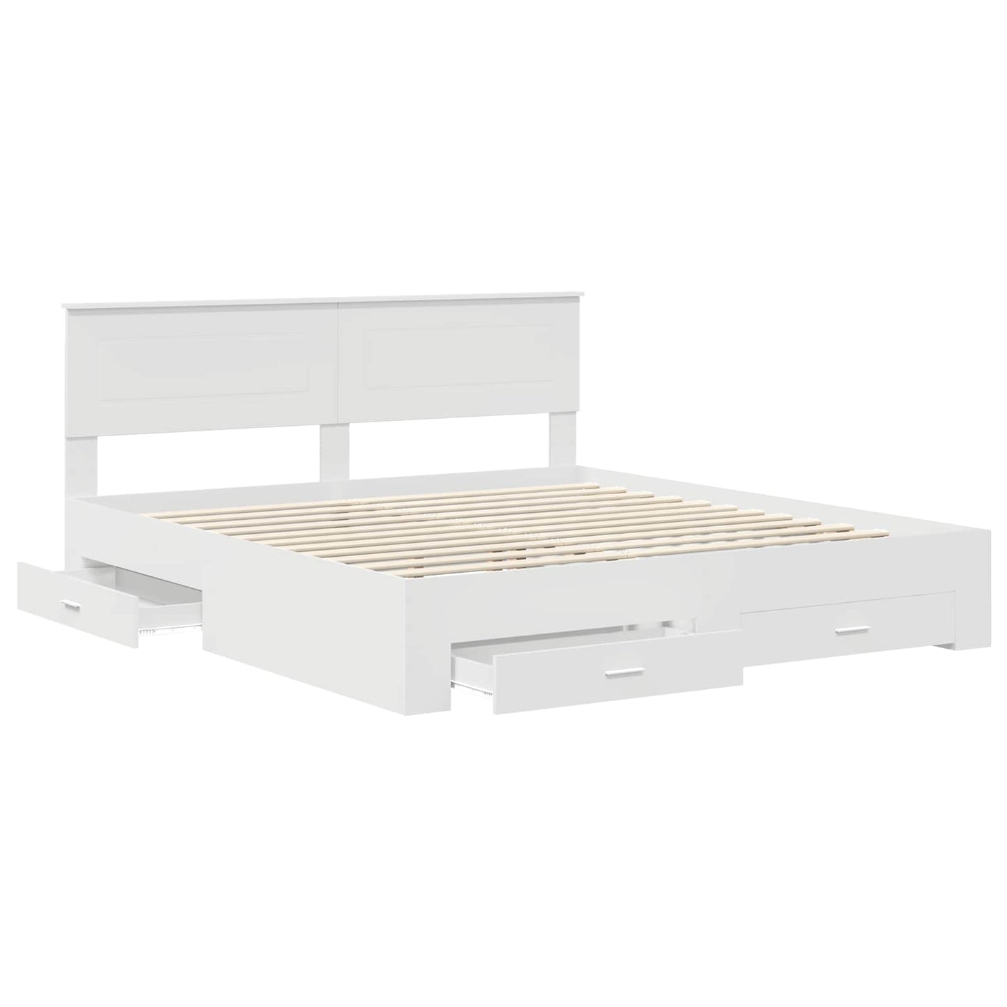 Bed Frame with Headboard White 180 x 200 cm Engineered Wood