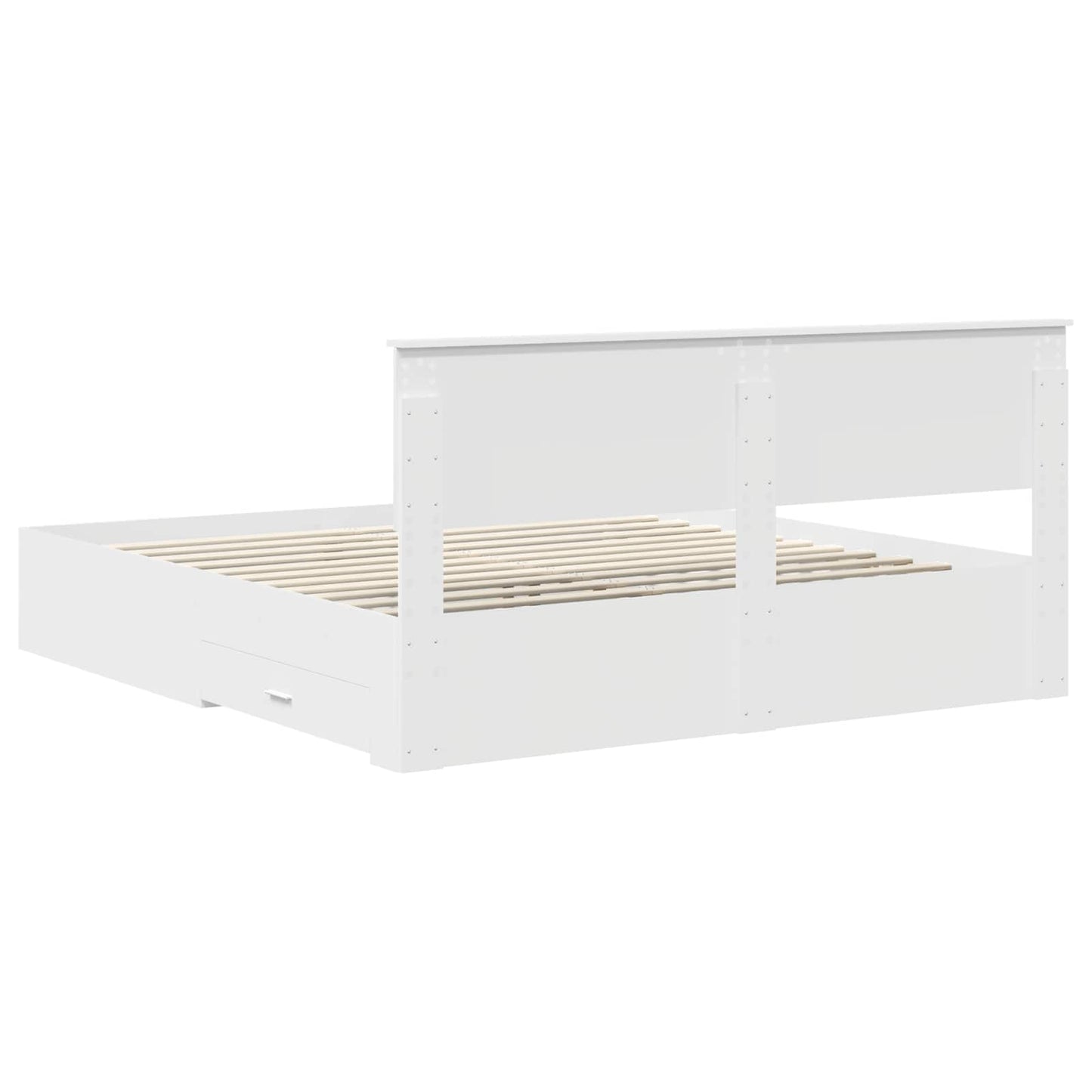 Bed Frame with Headboard White 180 x 200 cm Engineered Wood