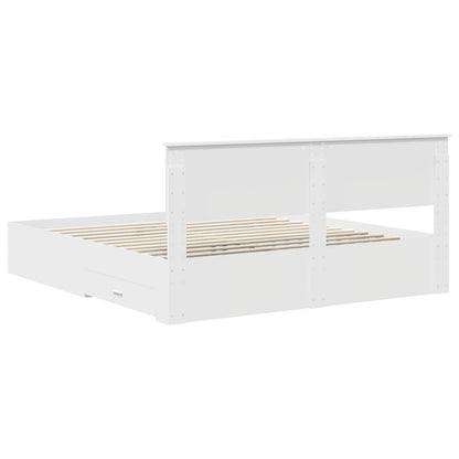 Bed Frame with Headboard White 180 x 200 cm Engineered Wood