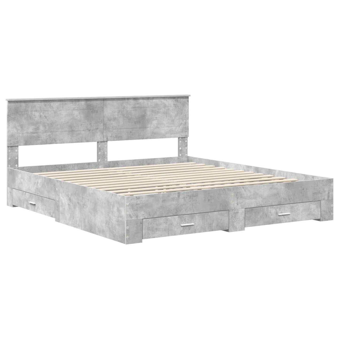 Bed Frame Concrete Grey 180 x 200 cm Engineered Wood