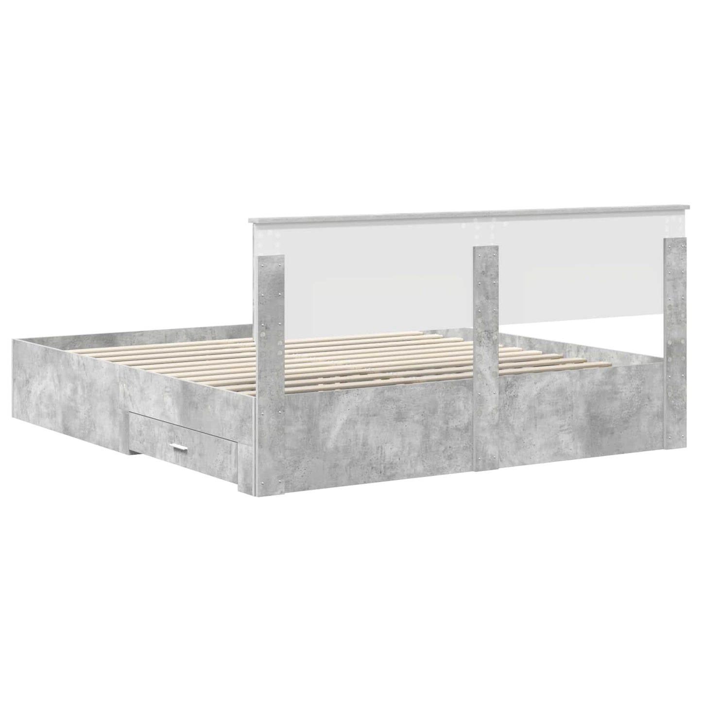 Bed Frame Concrete Grey 180 x 200 cm Engineered Wood