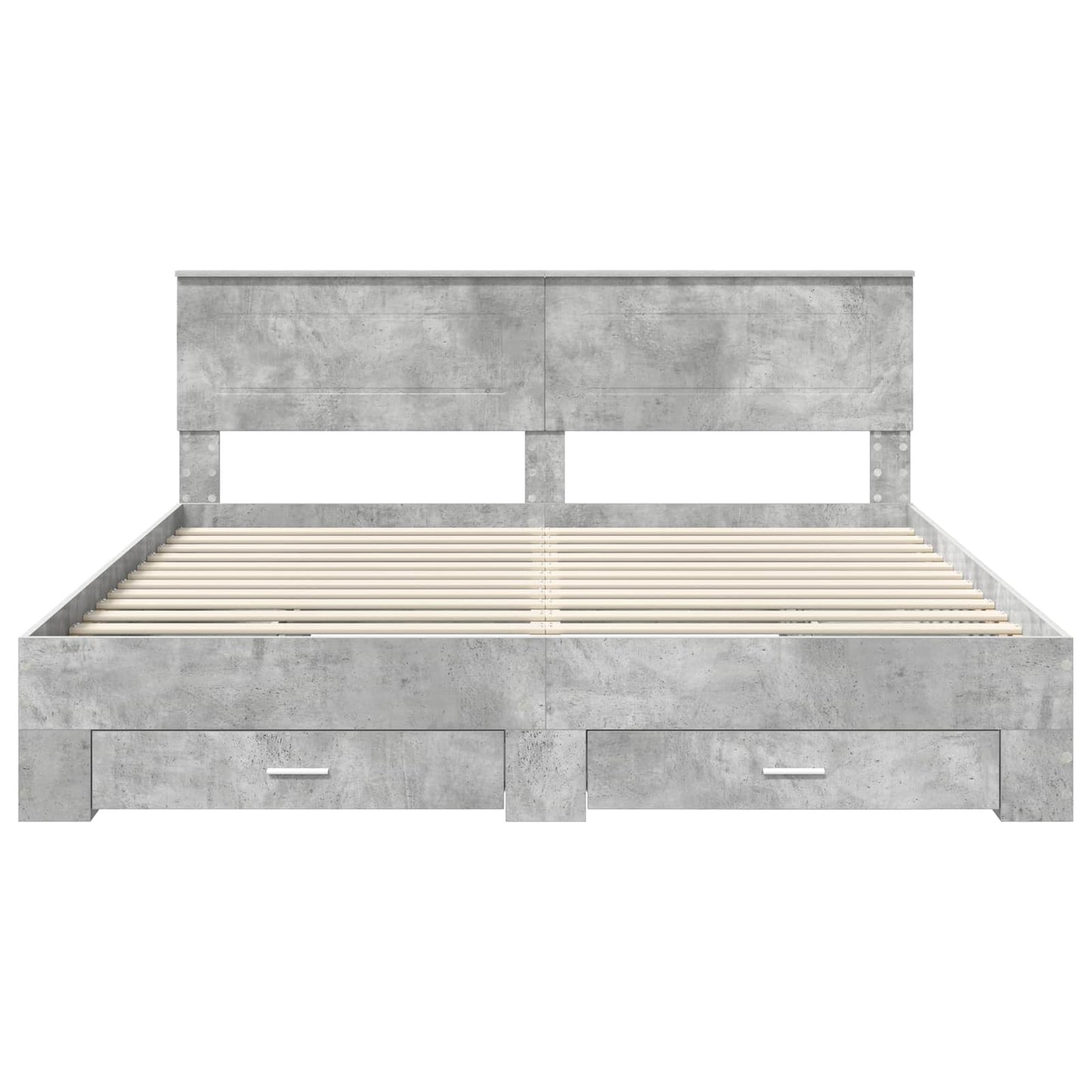 Bed Frame Concrete Grey 180 x 200 cm Engineered Wood