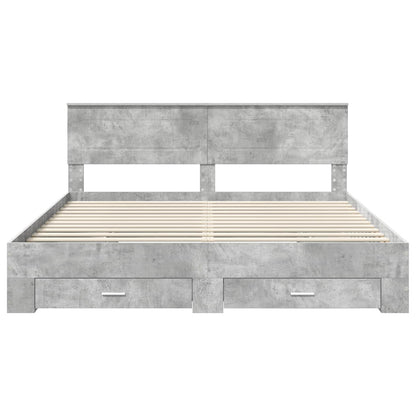 Bed Frame Concrete Grey 180 x 200 cm Engineered Wood