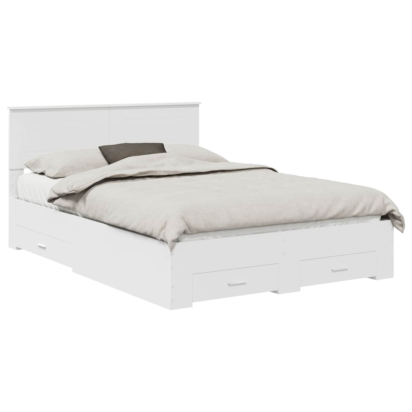 Bed Frame with Headboard White 160 x 200 cm Engineered Wood