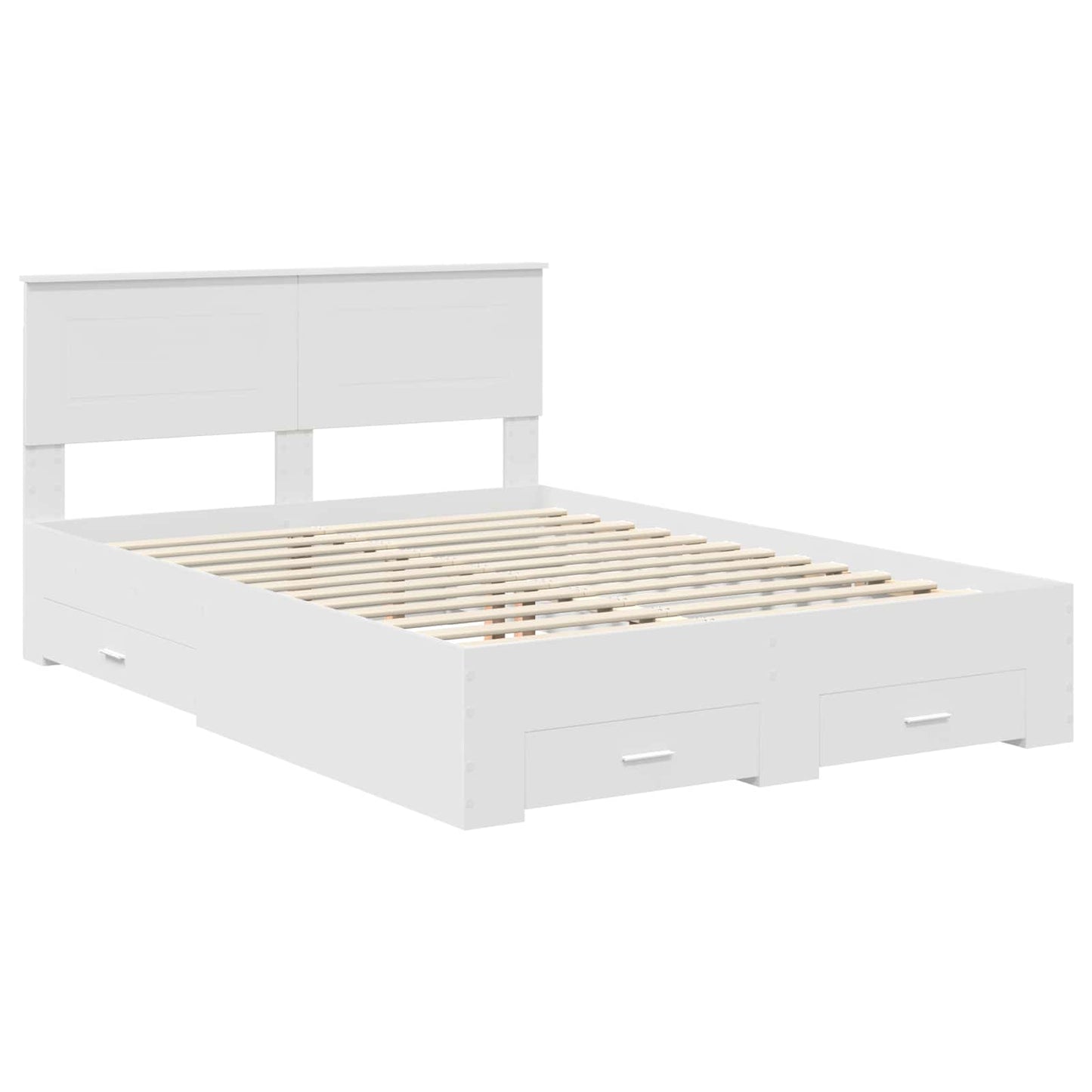Bed Frame with Headboard White 160 x 200 cm Engineered Wood