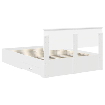 Bed Frame with Headboard White 160 x 200 cm Engineered Wood