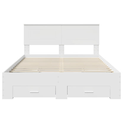 Bed Frame with Headboard White 160 x 200 cm Engineered Wood