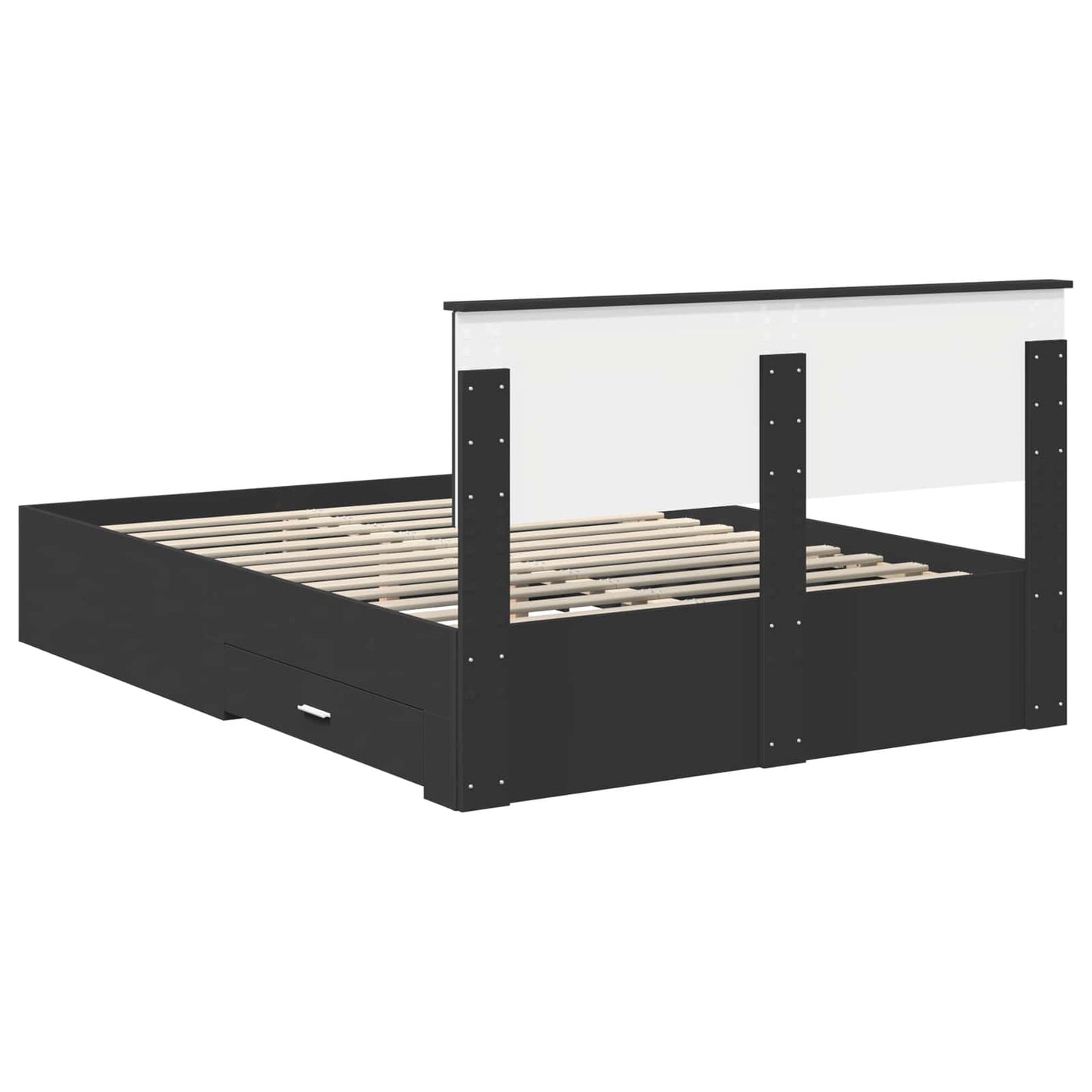 Bed Frame with Headboard Black 160 x 200 cm Engineered Wood
