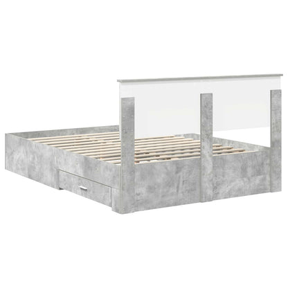 Bed Frame Concrete Grey 160 x 200 cm Engineered Wood