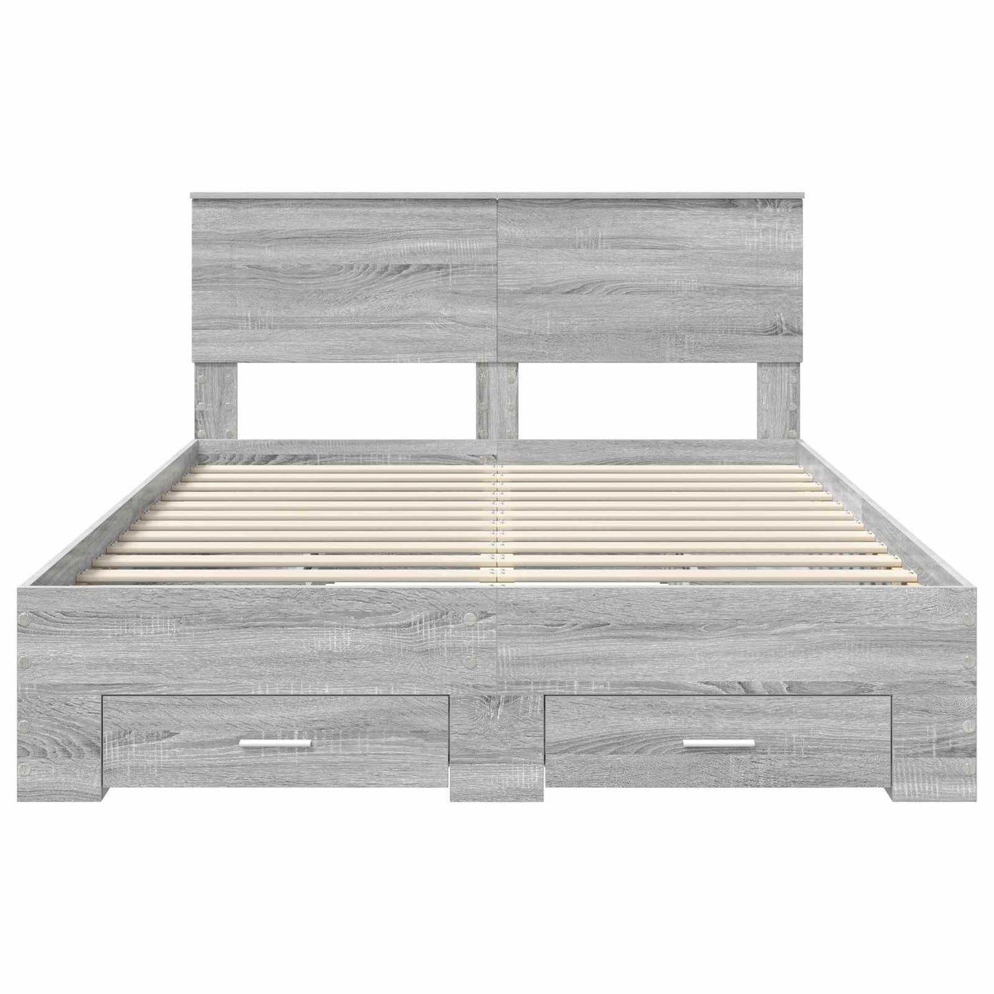 Bed Frame with Drawer Grey Sonoma 160 x 200 cm Engineered Wood