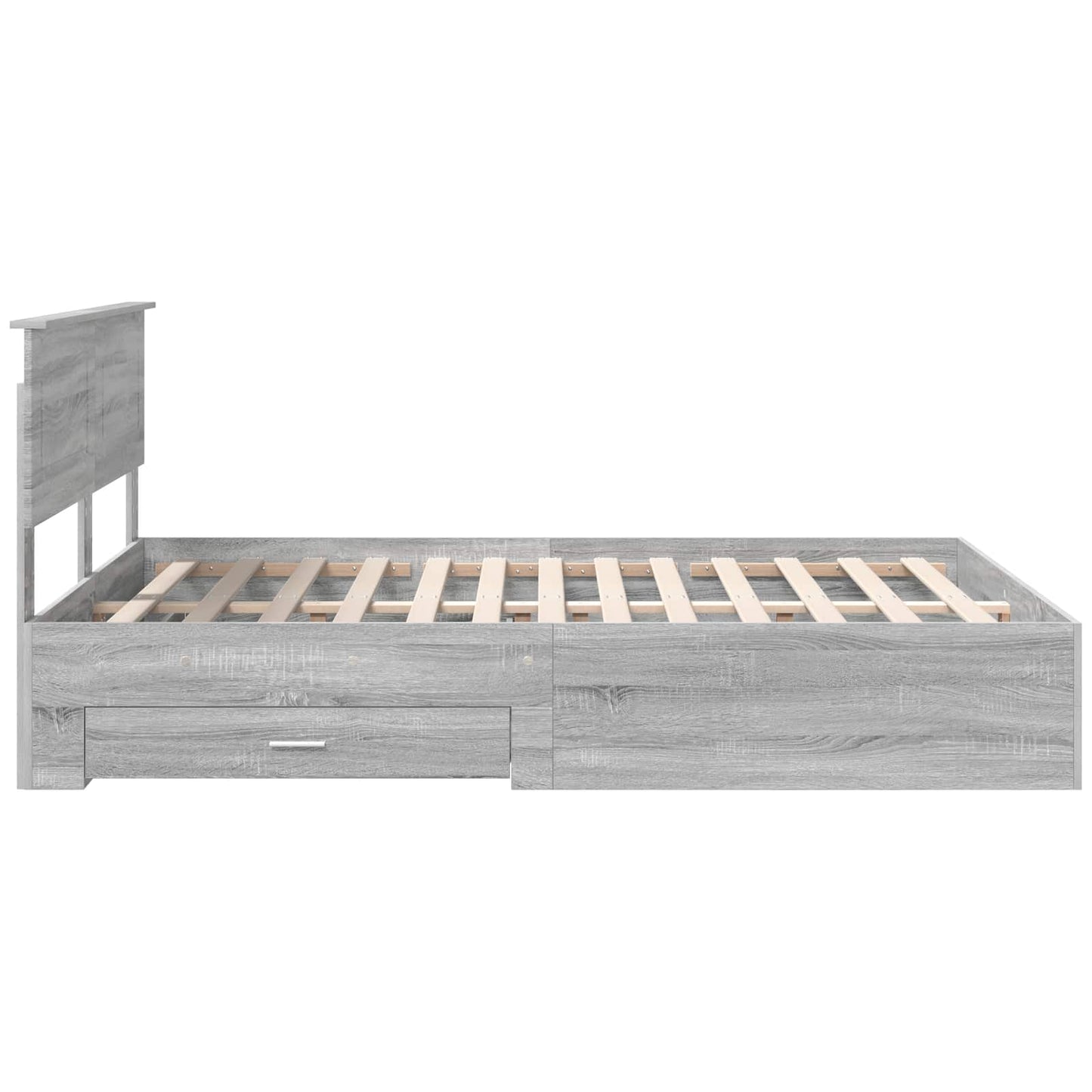 Bed Frame with Drawer Grey Sonoma 160 x 200 cm Engineered Wood