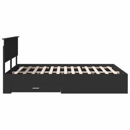Bed Frame Black and Silver 150 x 200 cm Engineered Wood