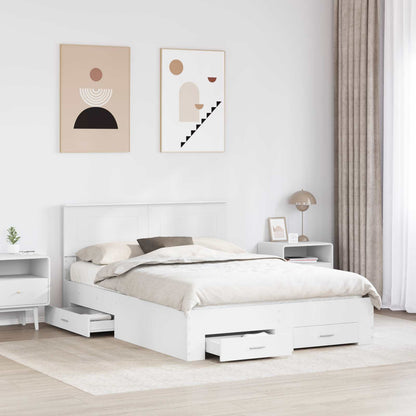 Bed Frame with Headboard White 140 x 190 cm Engineered Wood