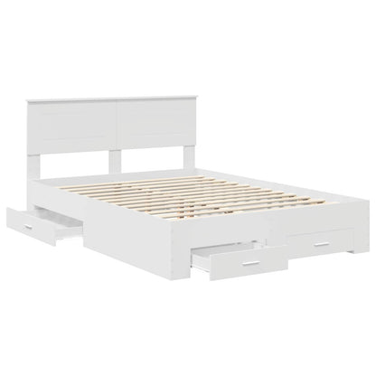 Bed Frame with Headboard White 140 x 190 cm Engineered Wood