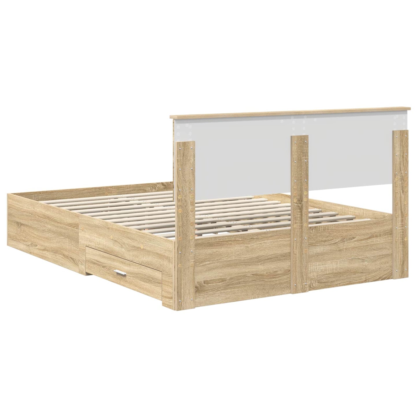 Bed Frame with Drawer Sonoma Oak 140 x 190 cm Engineered Wood