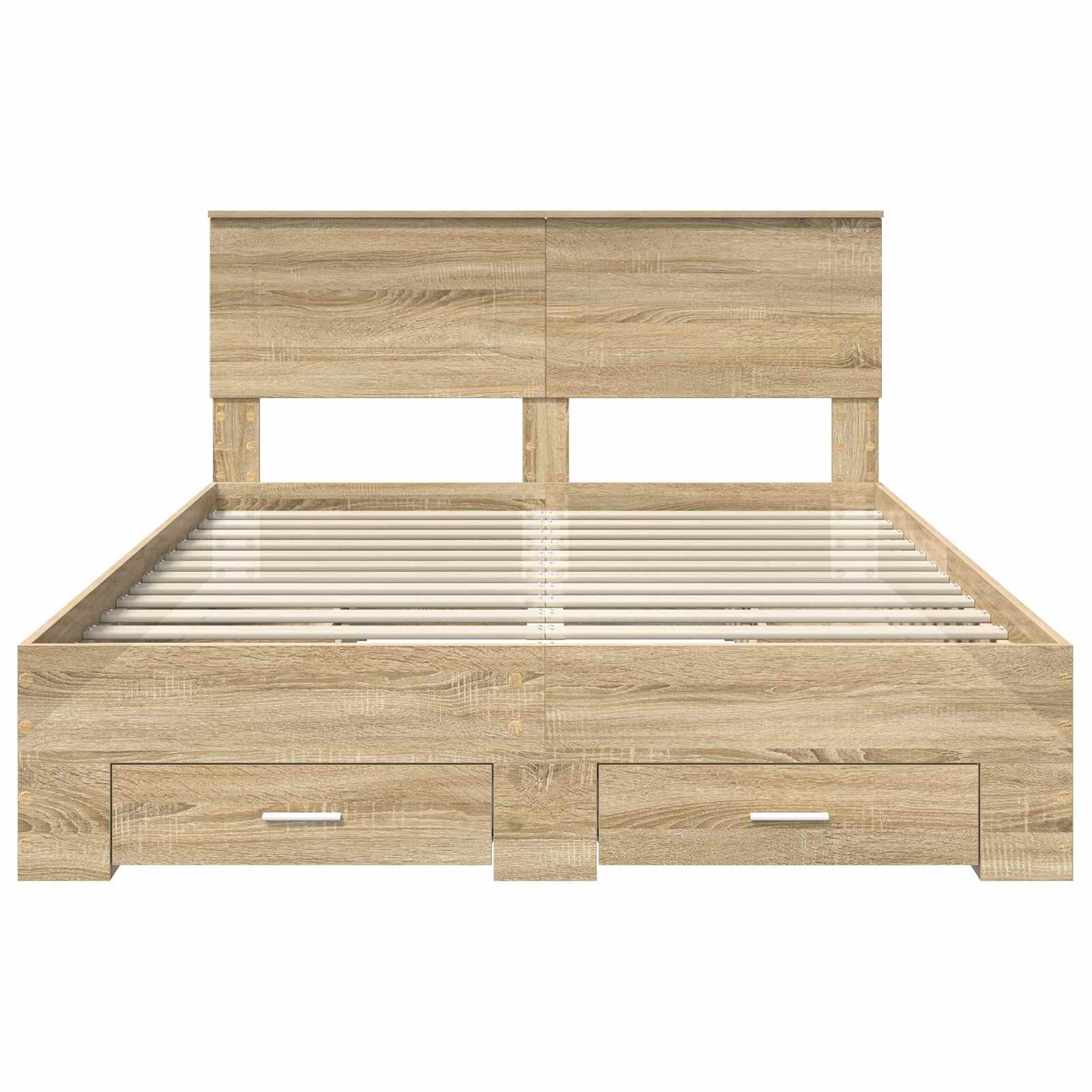 Bed Frame with Drawer Sonoma Oak 140 x 190 cm Engineered Wood
