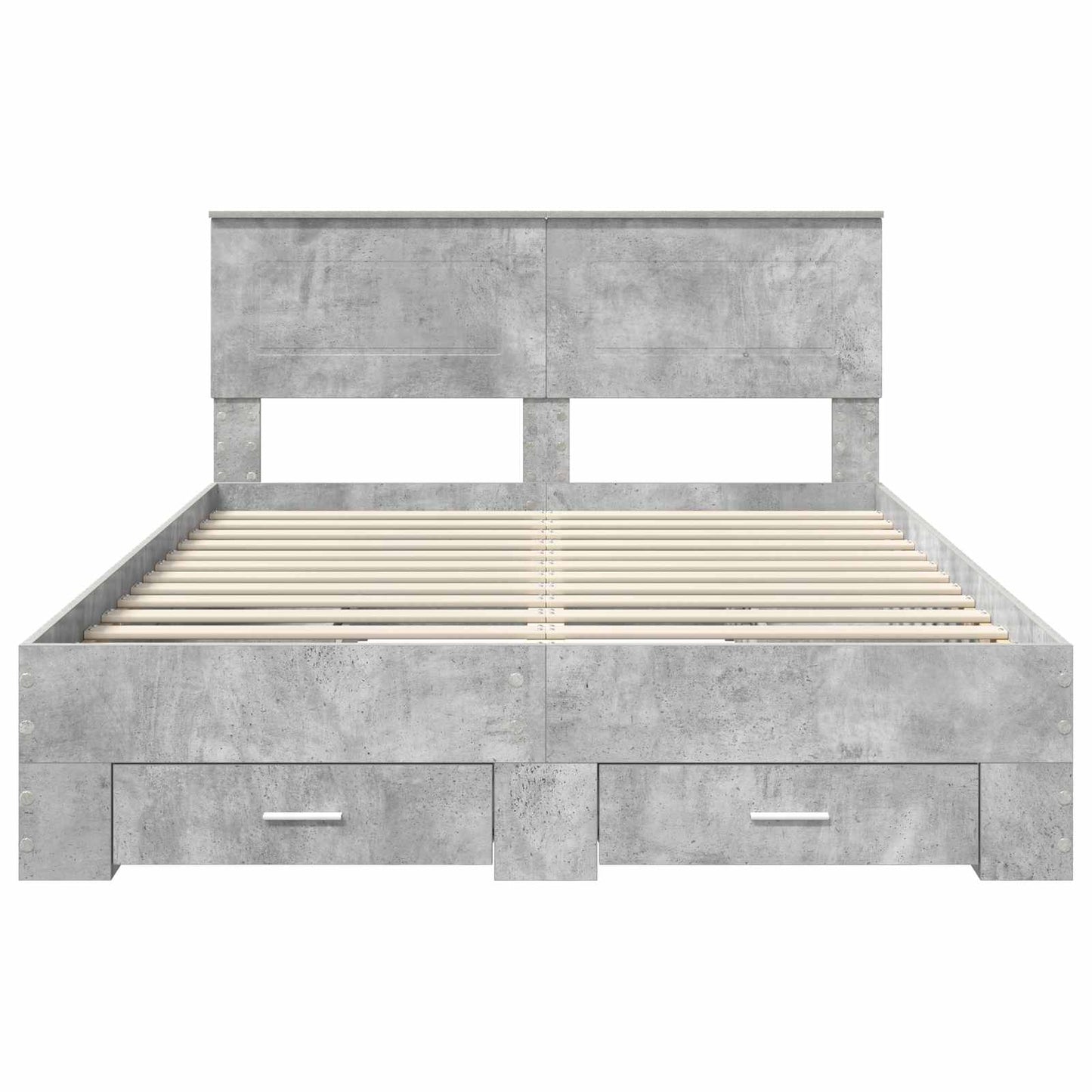Bed Frame Concrete Grey 140 x 200 cm Engineered Wood