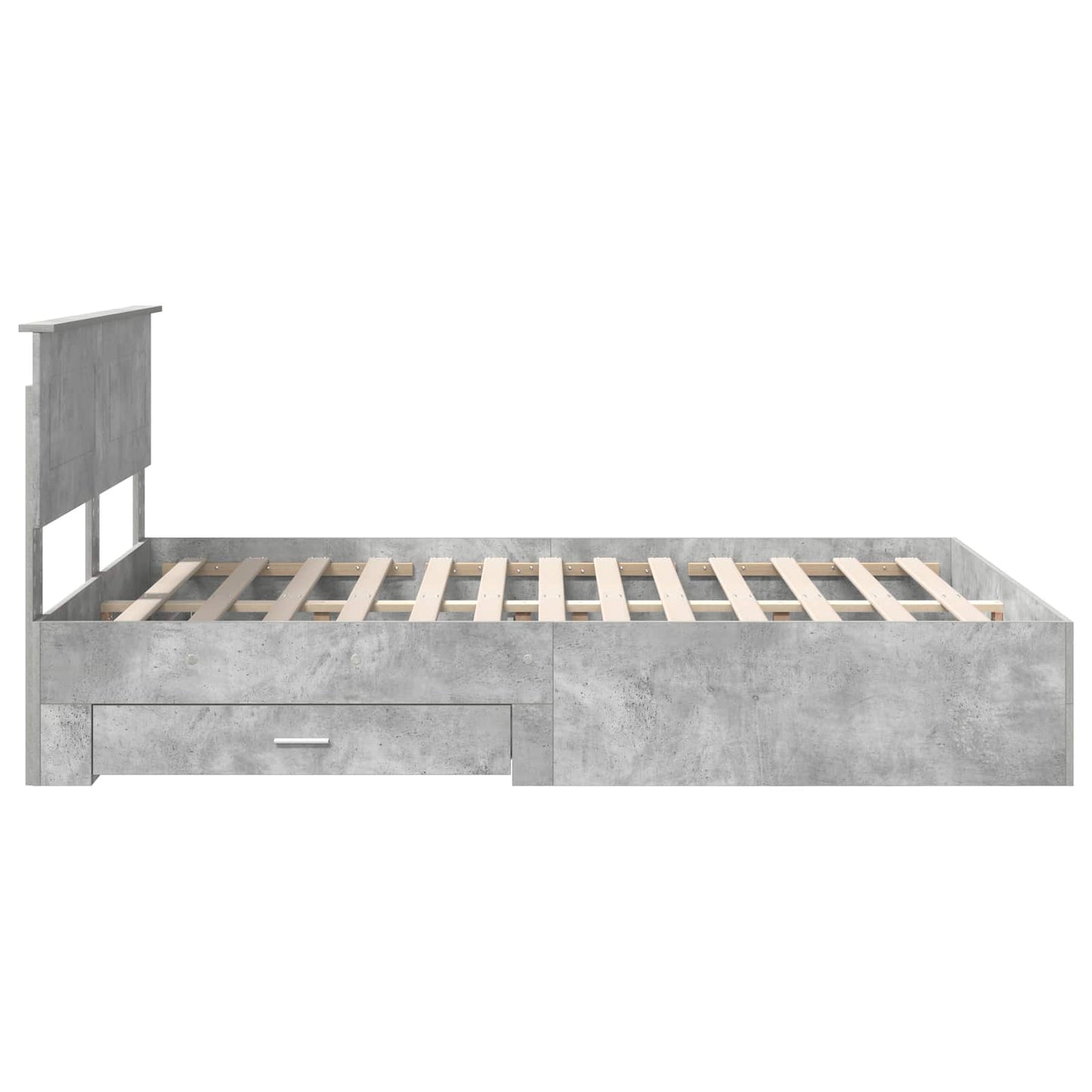 Bed Frame Concrete Grey 140 x 200 cm Engineered Wood