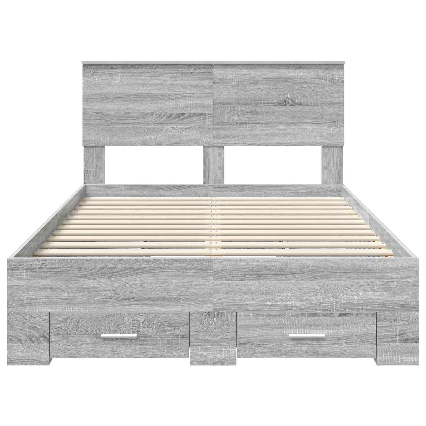 Bed Frame with Drawer Grey Sonoma 135 x 190 cm Engineered Wood