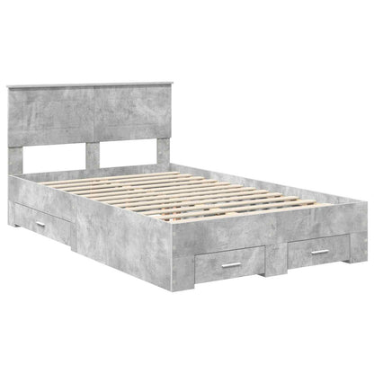Bed Frame Concrete Grey 120 x 190 cm Engineered Wood