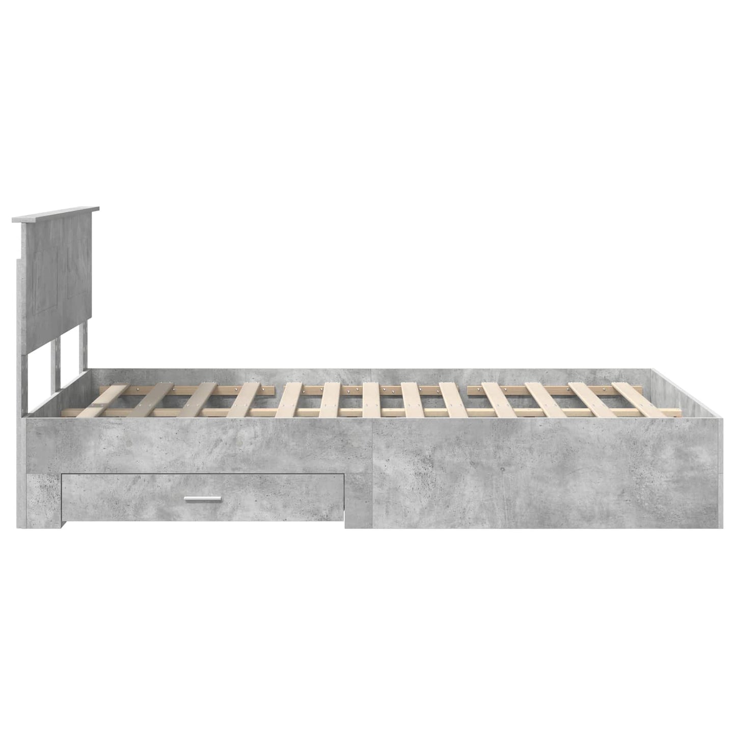 Bed Frame Concrete Grey 120 x 190 cm Engineered Wood
