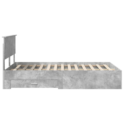 Bed Frame Concrete Grey 120 x 190 cm Engineered Wood