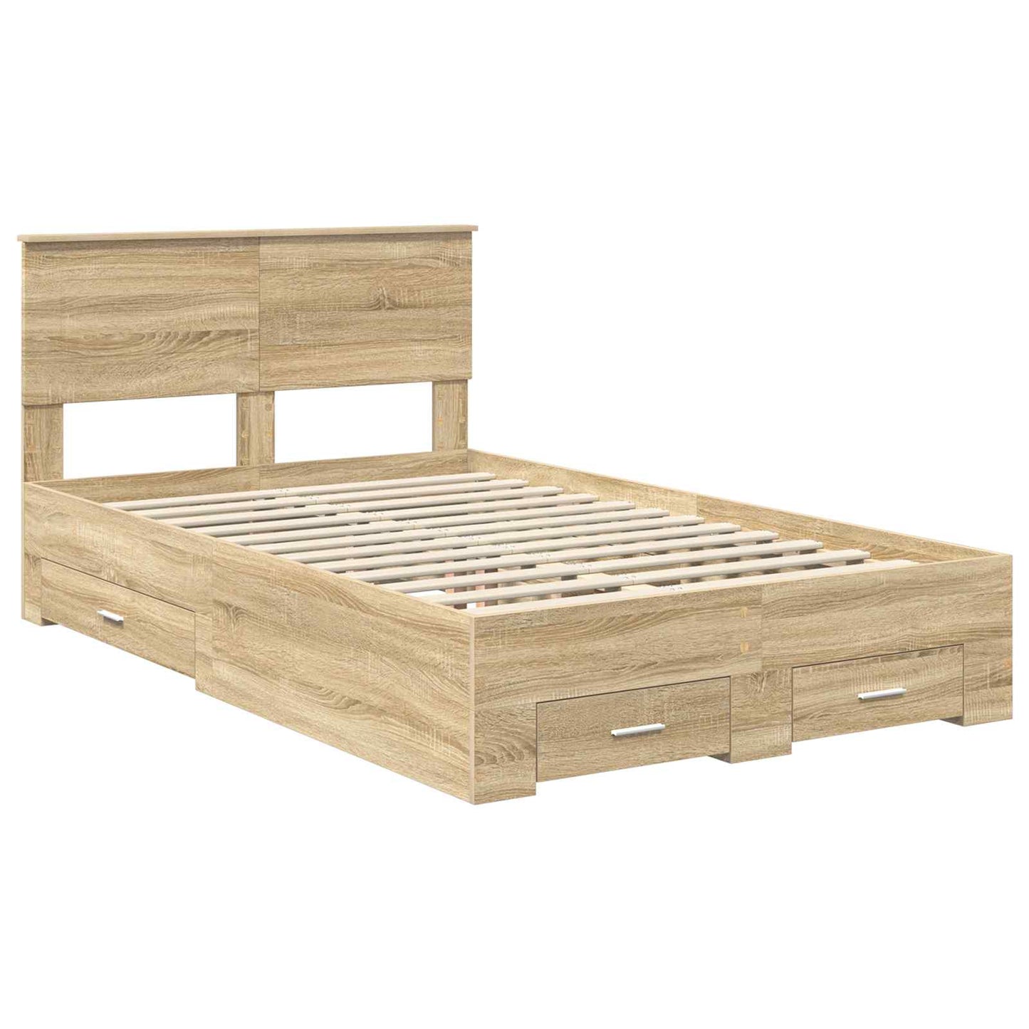 Bed Frame with Drawer Sonoma Oak 120 x 200 cm Engineered Wood