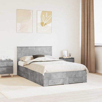 Bed Frame Concrete Grey 120 x 200 cm Engineered Wood
