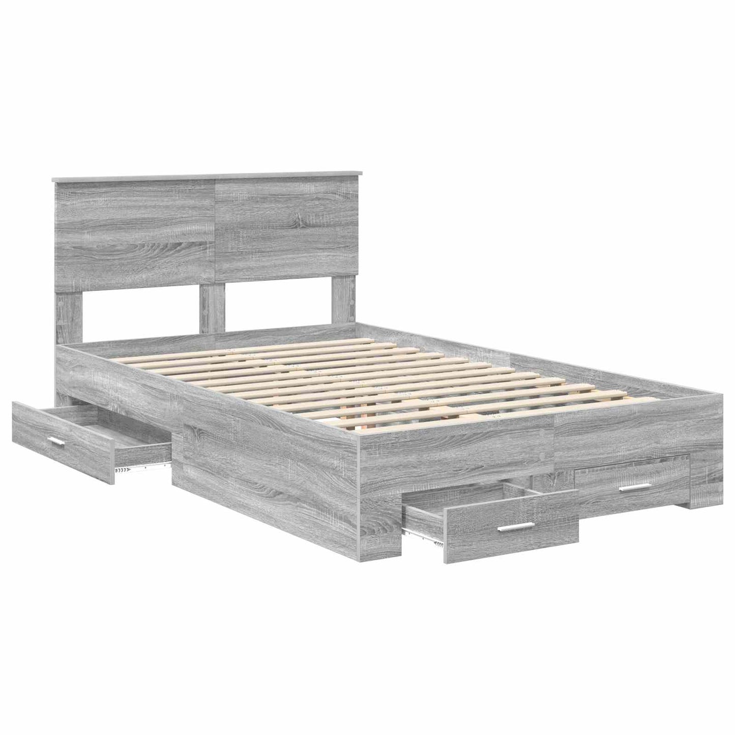 Bed Frame with Drawer Grey Sonoma 120 x 200 cm Engineered Wood