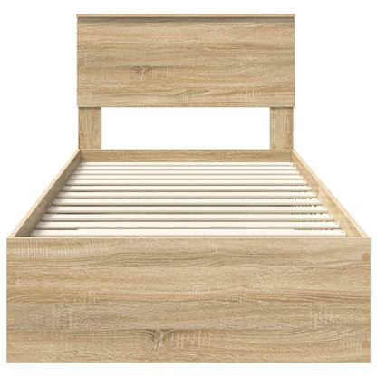 Bed Frame with Drawer Sonoma Oak 100 x 200 cm Engineered Wood
