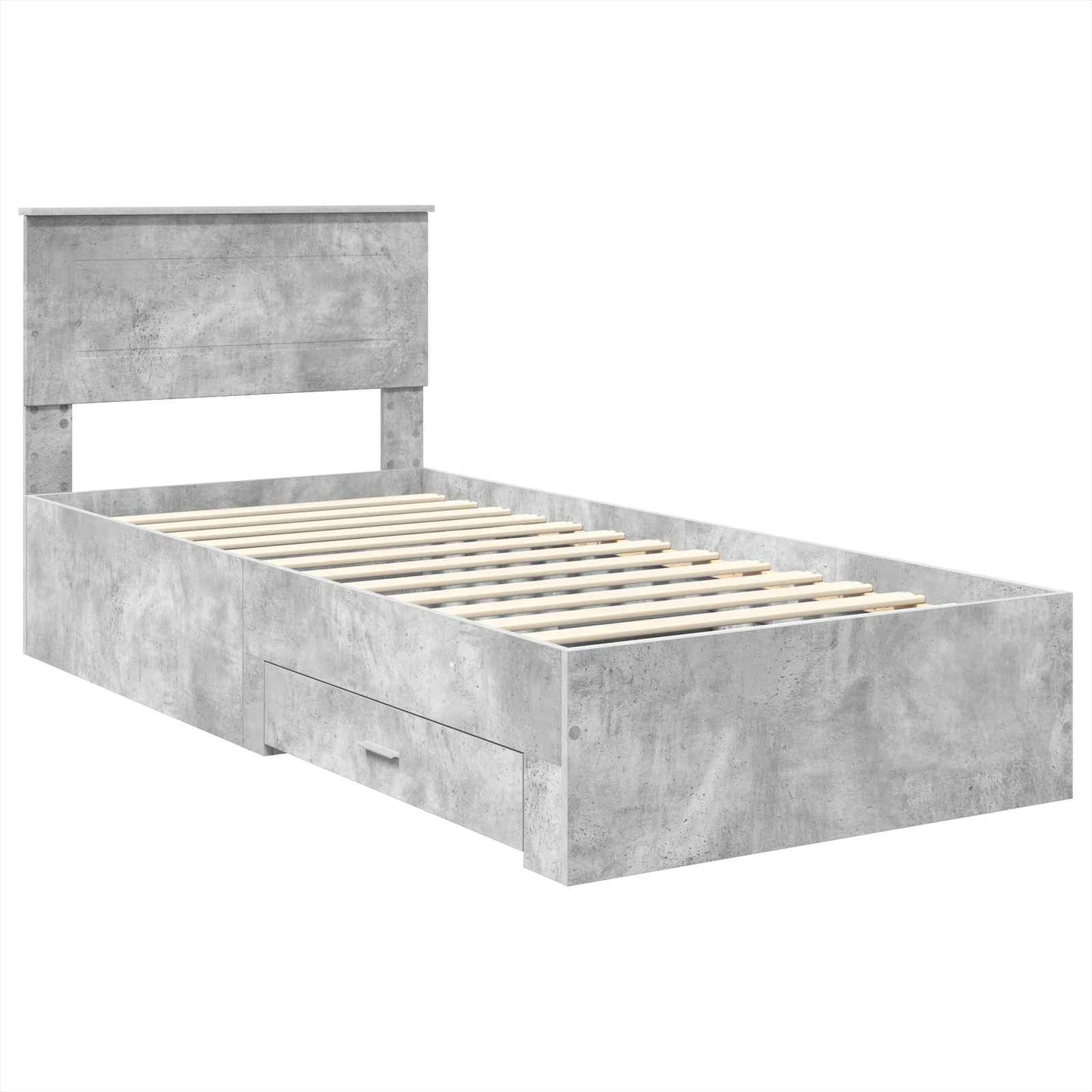 Bed Frame Concrete Grey 100 x 200 cm Engineered Wood