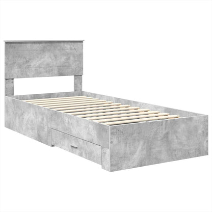 Bed Frame Concrete Grey 100 x 200 cm Engineered Wood