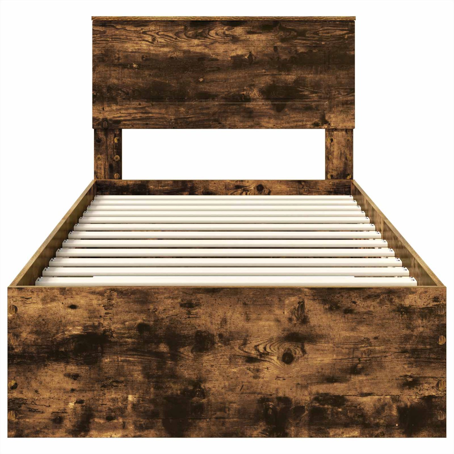 Bed Frame with Drawer Smoked Oak 100 x 200 cm Engineered Wood