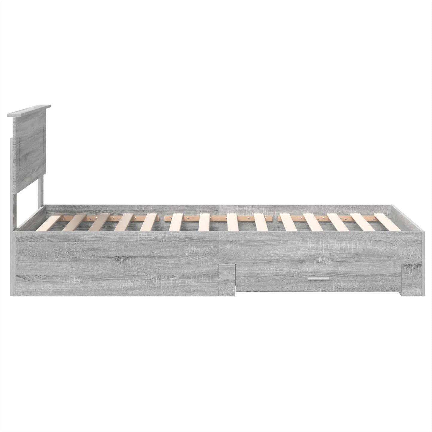 Bed Frame with Drawer Grey Sonoma 100 x 200 cm Engineered Wood