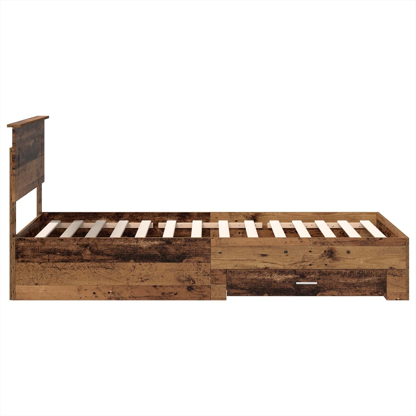 Bed Frame with Headboard Old Wood 100 x 200 cm Engineered Wood