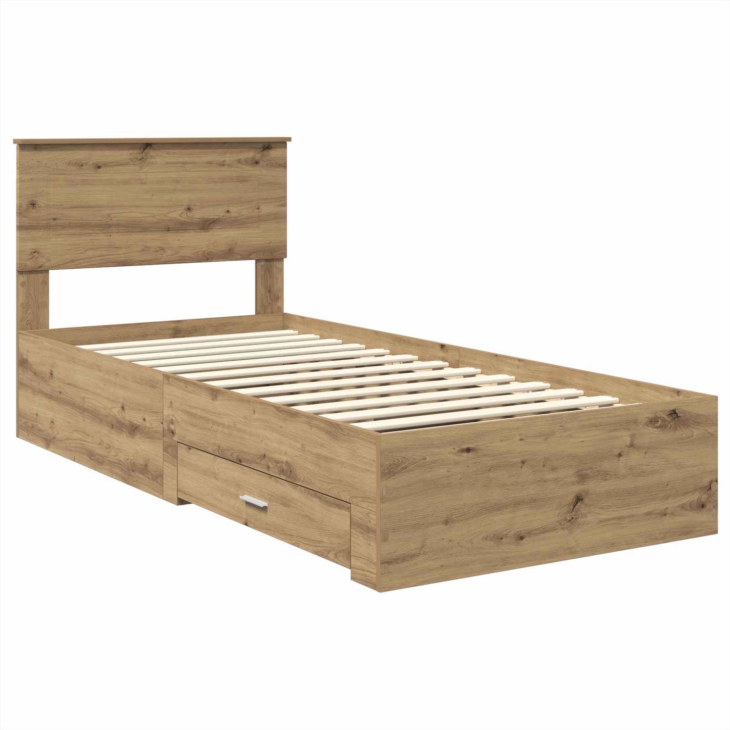 Bed Frame with Drawer Artisan Oak 100 x 200 cm Engineered Wood