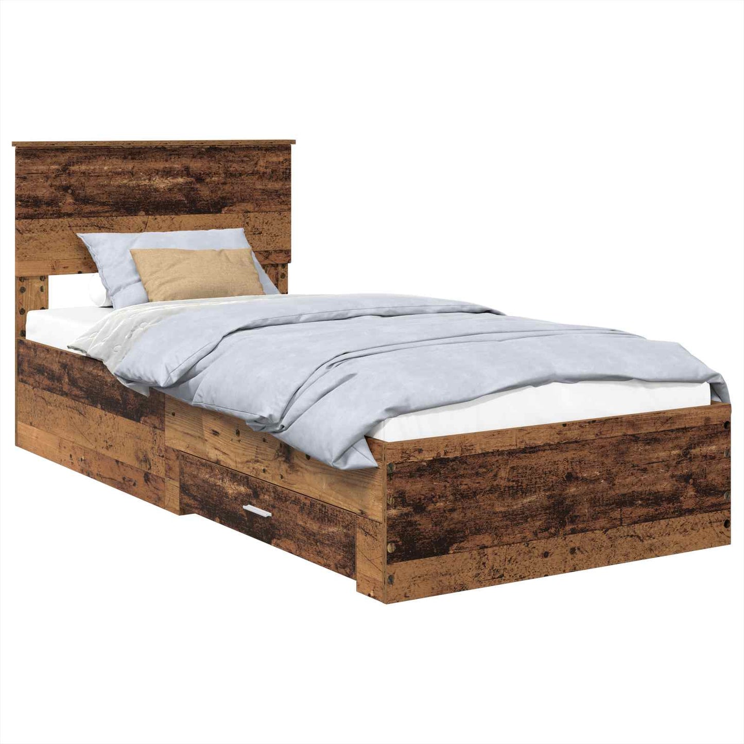 Bed Frame with Headboard Old Wood 90 x 190 cm Engineered Wood